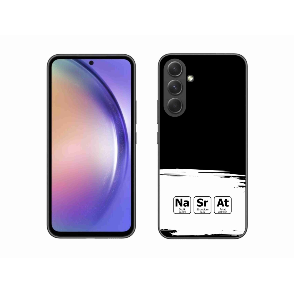 Gél borító mmCase Samsung Galaxy A54 5G - kémiai elemek fehér és fekete háttérrel