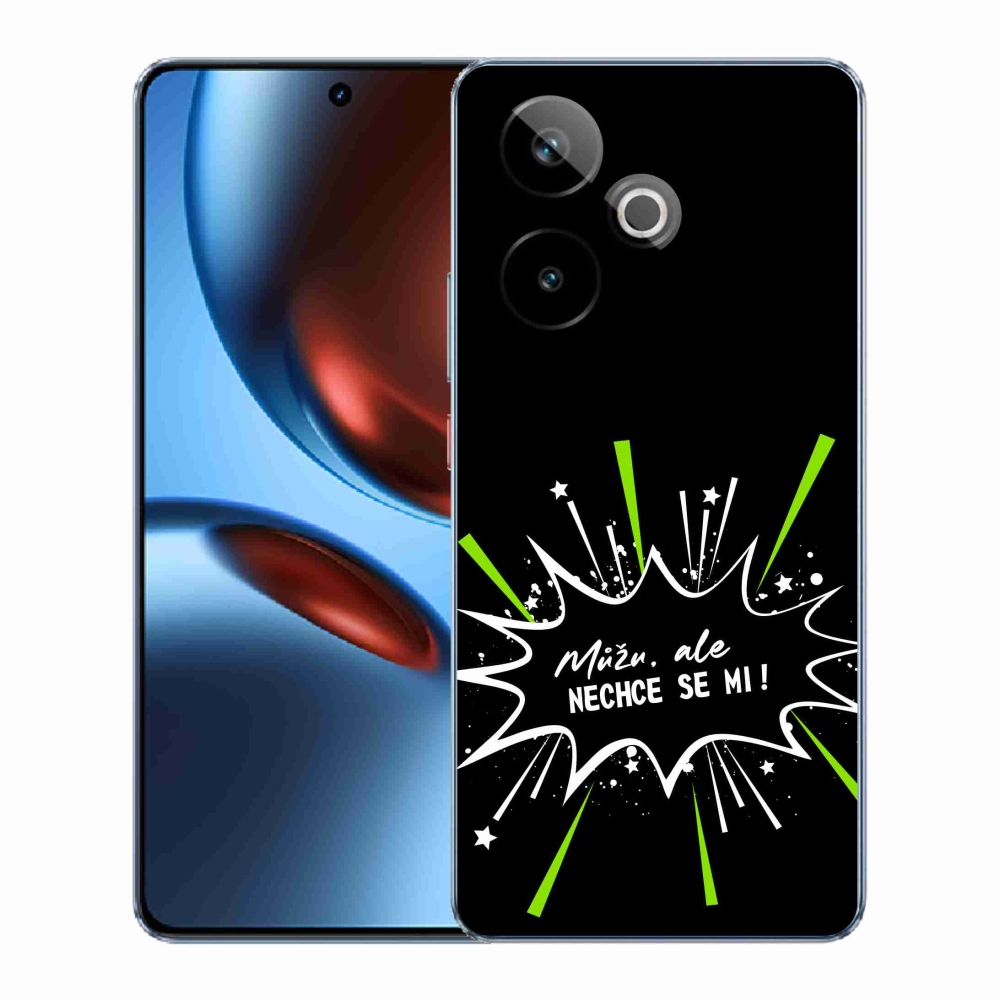 Rugalmas gél tok mmCase képzeletbeli Realme GT 7 5G/GT 7T 5G - vicces szöveg 11 fekete háttérrel