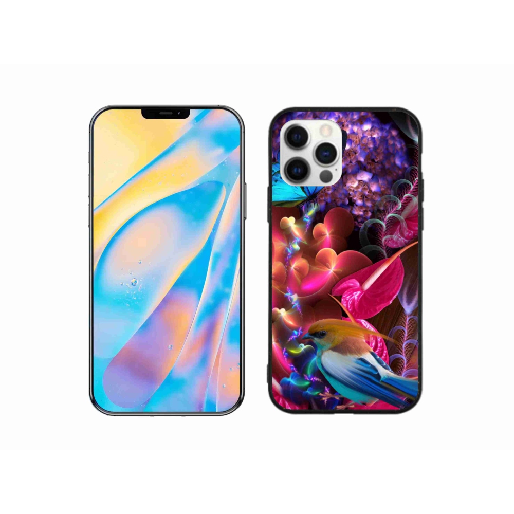 Gél borítás mmCase iPhone 12 Pro készülékhez - színes virágok