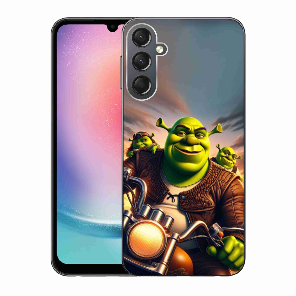 Zselés borítás mmCase Samsung Galaxy A24 készülékhez - Shrek egy motorkerékpáron