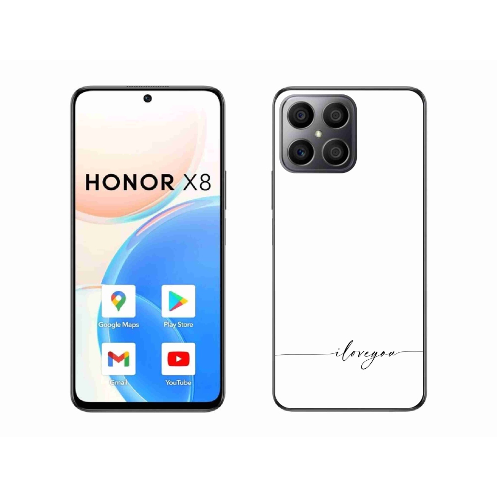 Gél borító mmCase a Honor X8 4G-hez - Szeretlek fehér háttérrel