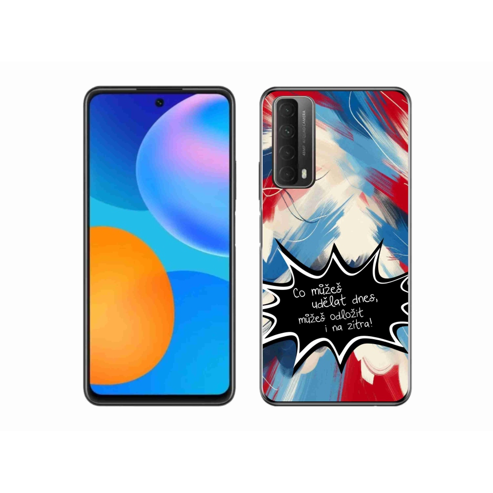 Gél borító mmCase a Huawei P Smart (2021) - vicces szöveg 9 fekete háttér