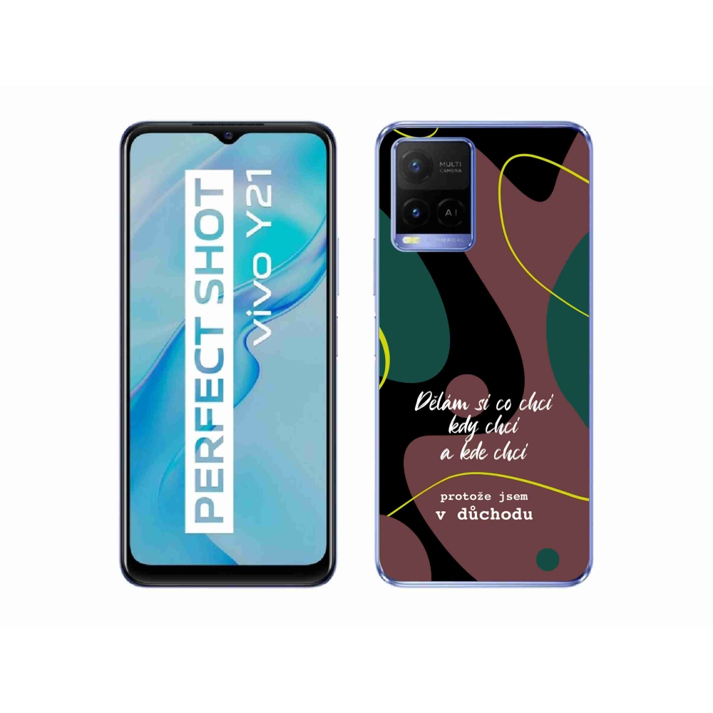 Gél borító mmCase a Vivo Y21/Y21s/Y33s készülékhez - vicces szöveg 10 fekete háttérrel