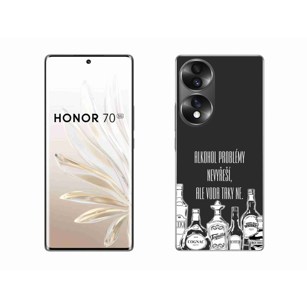 Gél borító mmCase a Honor 70-hez - vicces szöveg fekete háttérrel