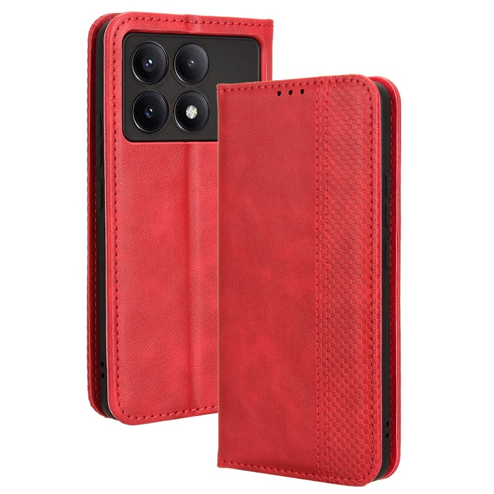 Vintage könyv tok a Xiaomi Poco X6 Pro 5G-hez - piros