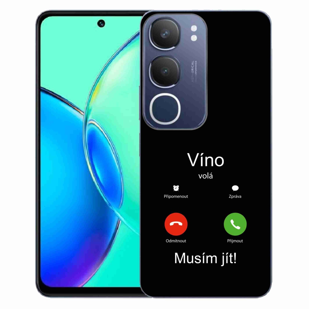 Gél borítás mmCase a Vivo Y19s készülékre - bor hívja a fekete hátteret