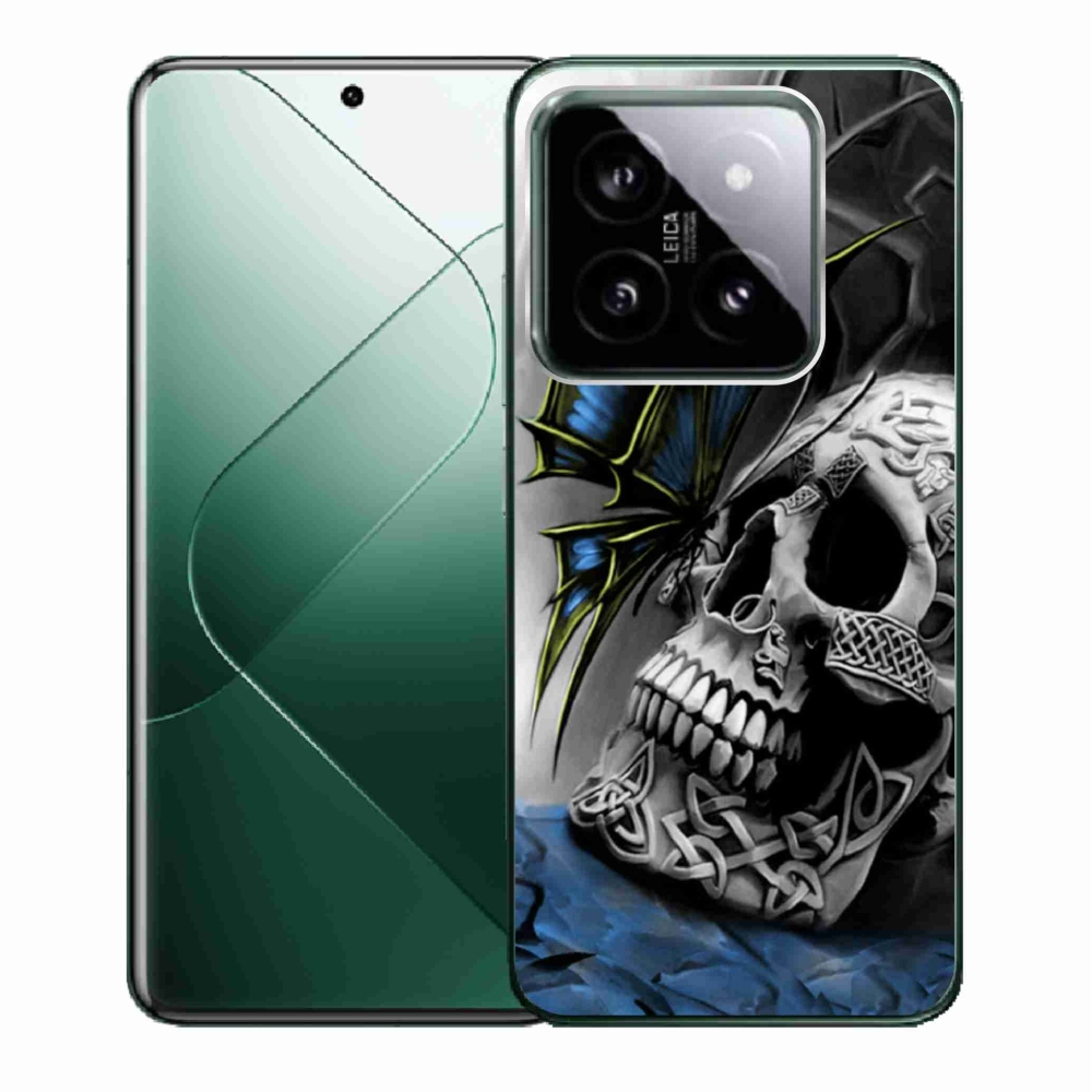 Gél borító mmCase a Xiaomi 14-hez - pillangó és koponya