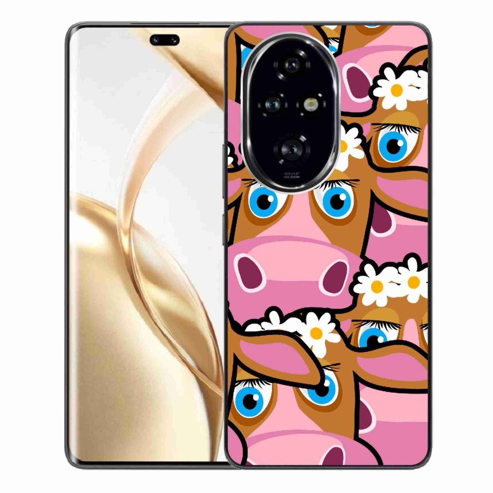Zselés borítás mmCase a Honor 200 Pro 5G számára - karikatúrás tehenek