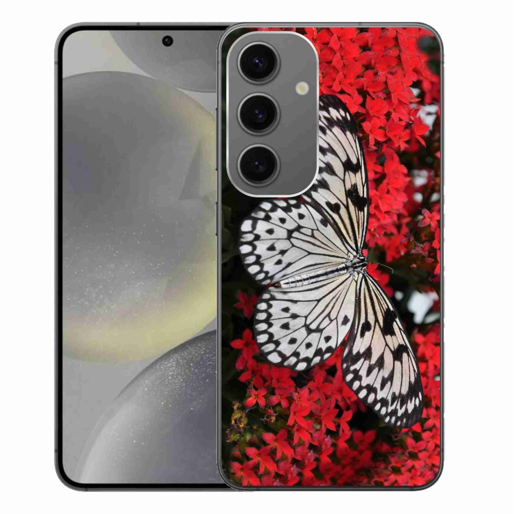 Gél védőhuzat mmCase Samsung Galaxy S24+ - fekete-fehér pillangó 1