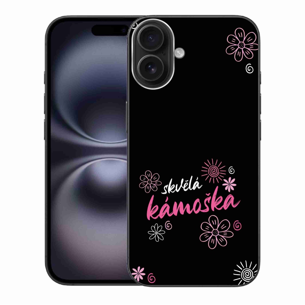 Gél borítás mmCase iPhone 16 Plus készülékhez - nagyszerű barát fekete háttérrel