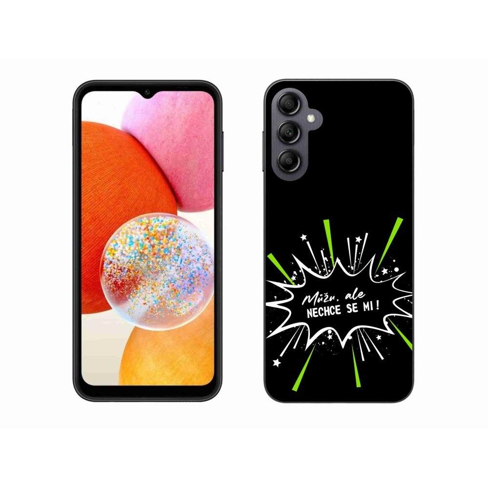 Gél borító mmCase Samsung Galaxy A14 4G/5G - vicces szöveg 11 fekete háttér