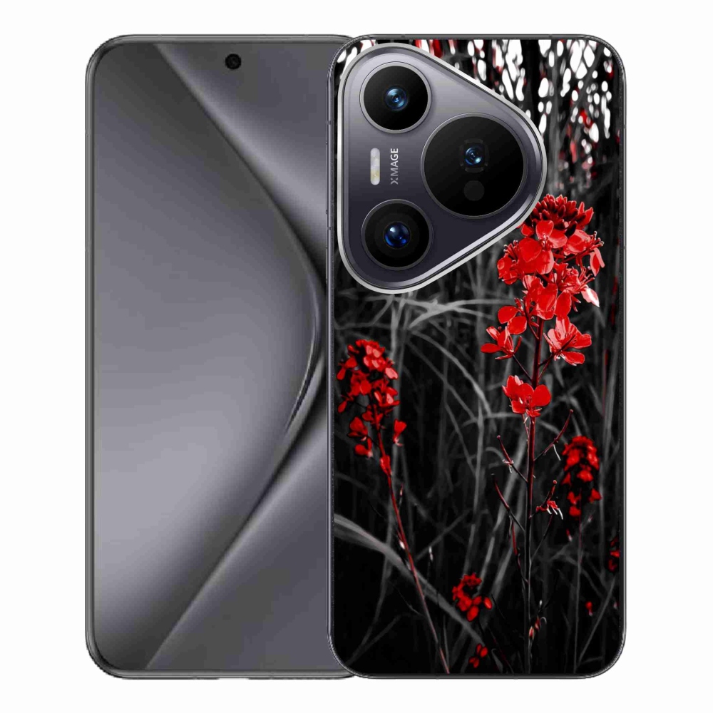 Gél borítás mmCase a Huawei Pura 70 Pro - piros növényen