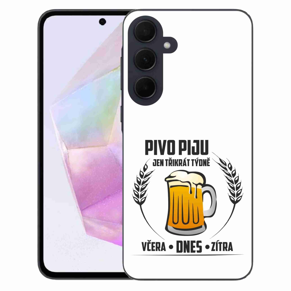 Gél borítás mmCase Samsung Galaxy A35 5G - sör motívum fehér háttérrel