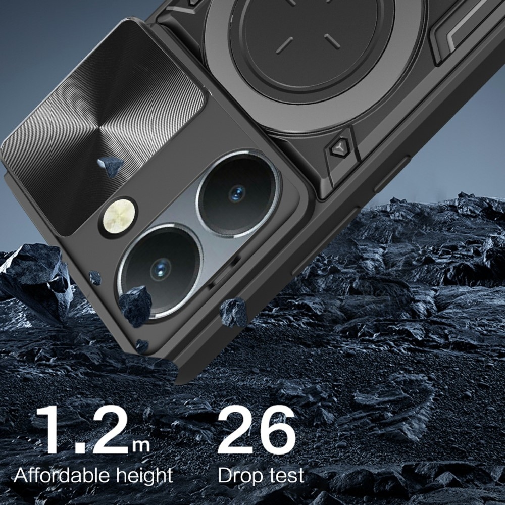 Forgatható, tartós borítás a Vivo Y36-hoz - fekete