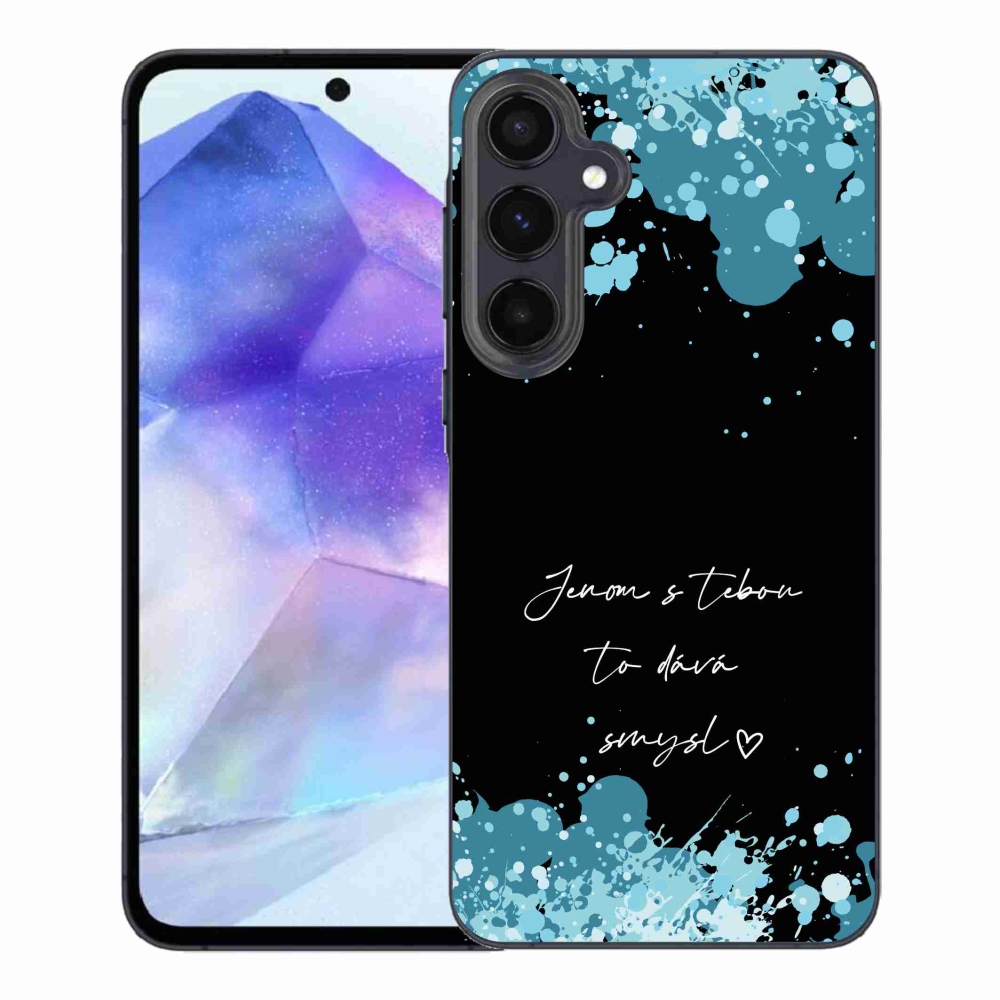 Gél borító mmCase Samsung Galaxy A55 5G - szerelmes szöveg fekete háttérrel