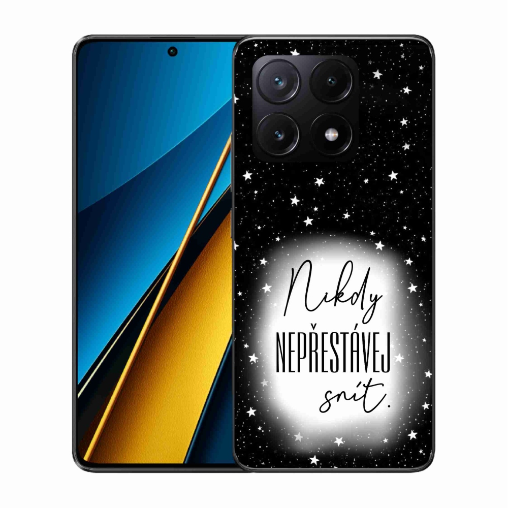 Gél borítás mmCase a Xiaomi Poco X6 Pro 5G számára - idézet 1 fehér és fekete háttérrel