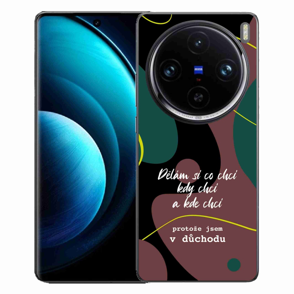 Gél borító mmCase a Vivo X100 Pro 5G készülékhez - vicces szöveg 10 fekete háttér