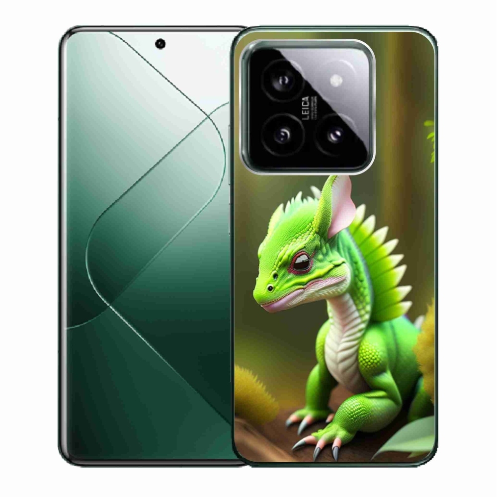 Gél borítás mmCase a Xiaomi 14 - zöld sárkányhoz
