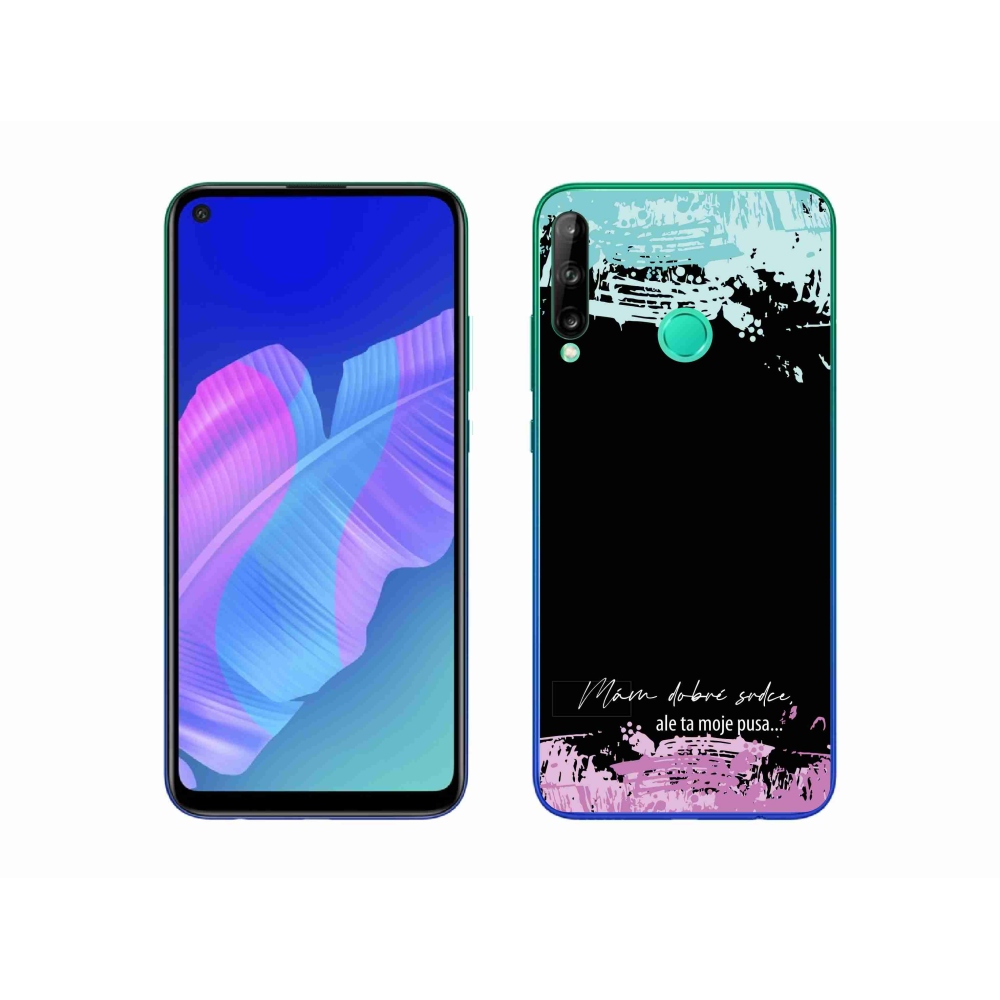 Gél borító mmCase a Huawei P40 Lite E számára - vicces szöveg 3 fekete háttérrel