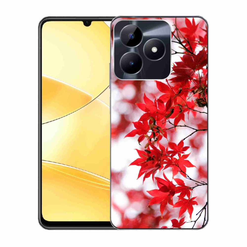 Zselés tok mmCase a Realme C51/C53 készülékhez - piros levelek