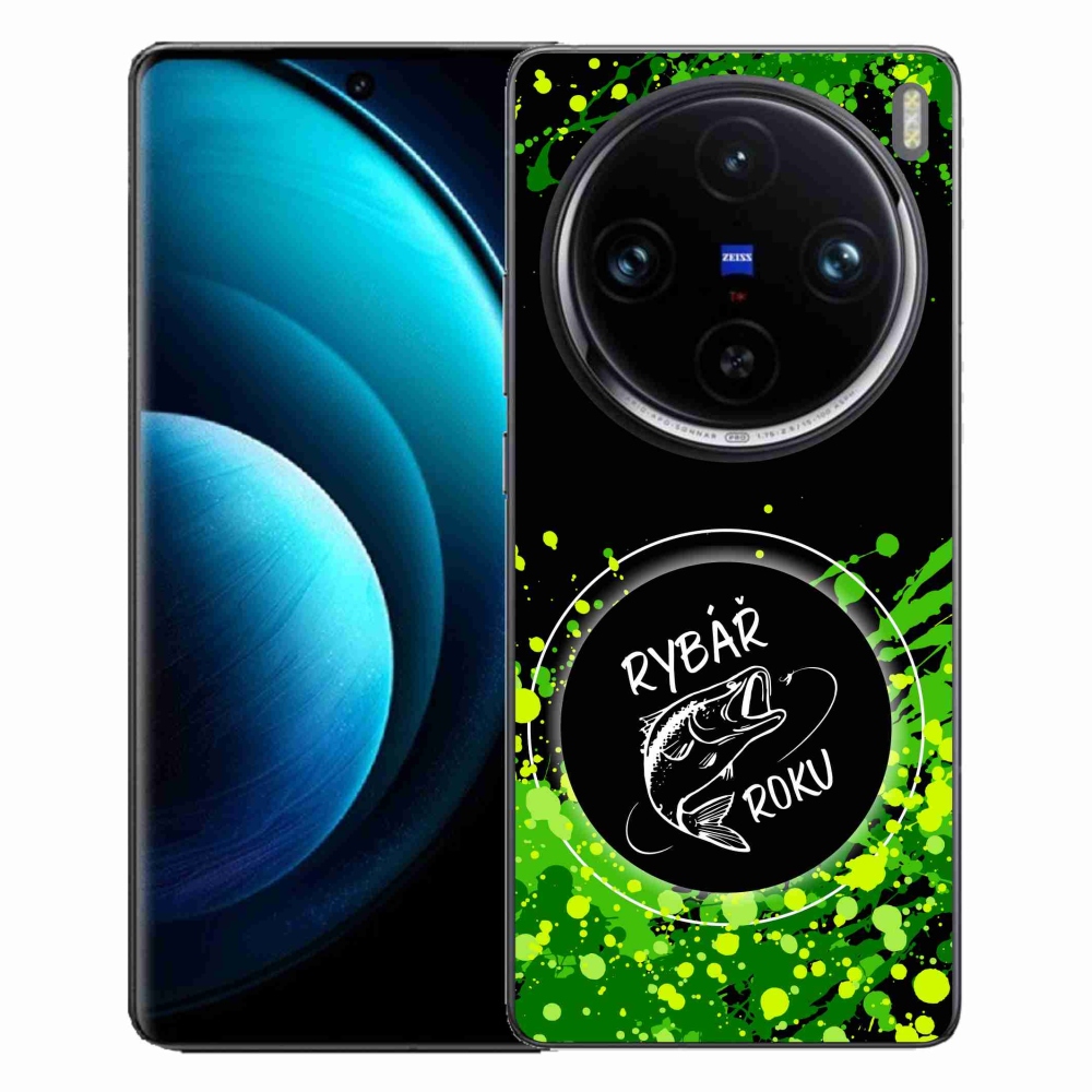 Zselés borítás mmCase a Vivo X100 Pro 5G-n - az év horgásza fekete háttérrel