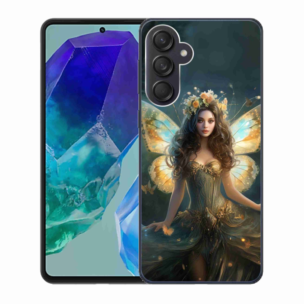 Gél borító mmCase Samsung Galaxy M55 5G - pillangó nőhöz