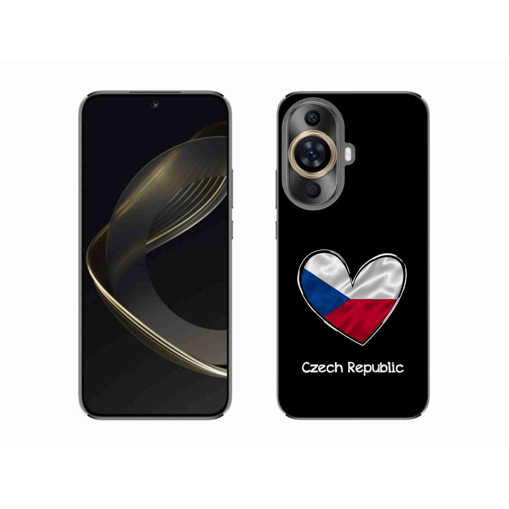 Gél borító mmCase a Huawei Nova 11 - zászló szív fekete háttérrel