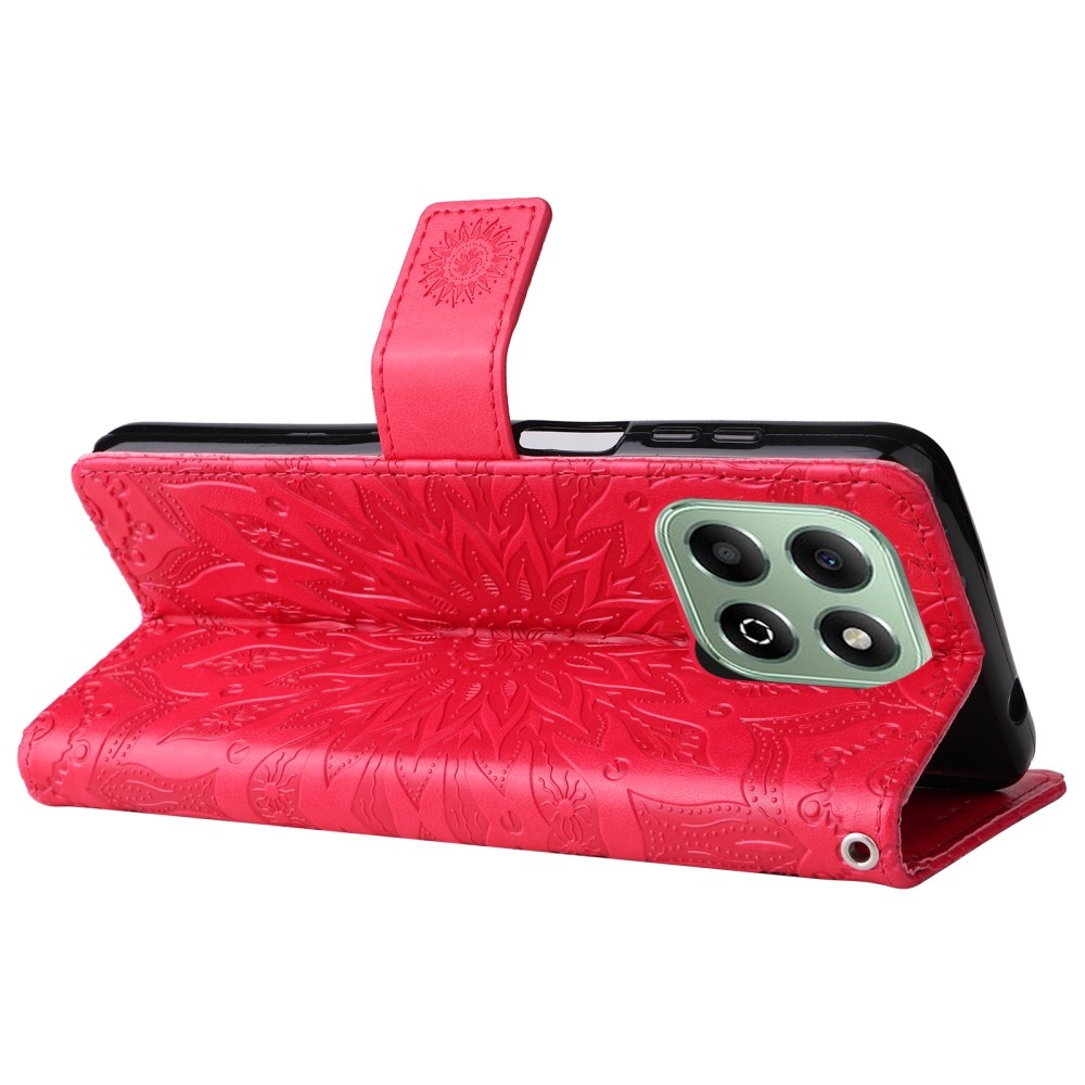 Napraforgó könyvtáska Honor X6b-hez - piros