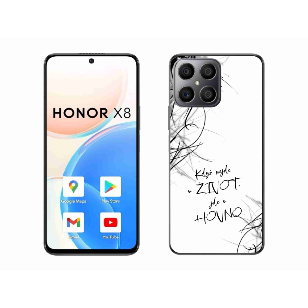 Gél borító mmCase a Honor X8 4G-hez - vicces szöveg 16 fehér háttérrel
