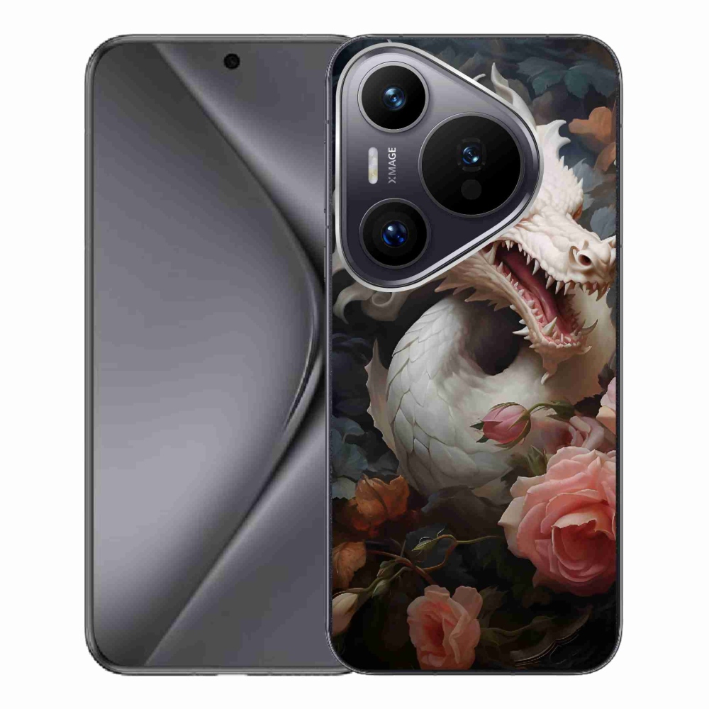 Zselés borítás mmCase a Huawei Pura 70 Pro készülékhez - fehér sárkány