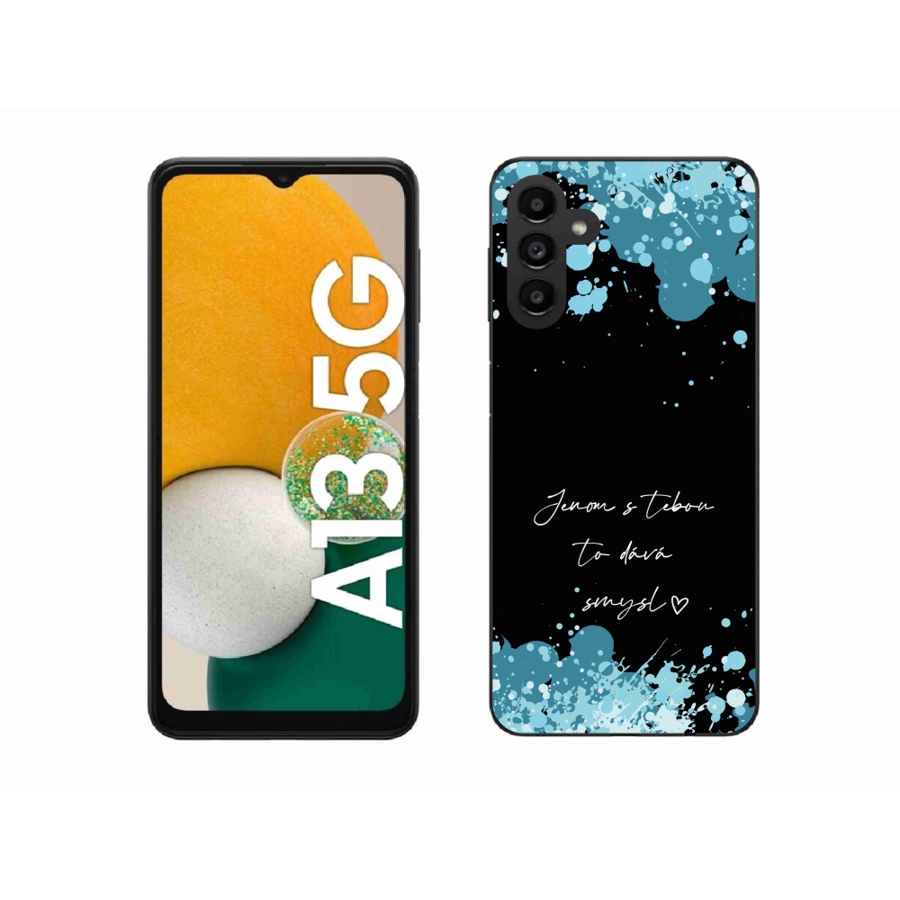 Gél borító mmCase Samsung Galaxy A13 5G - szerelmes szöveg fekete háttérrel