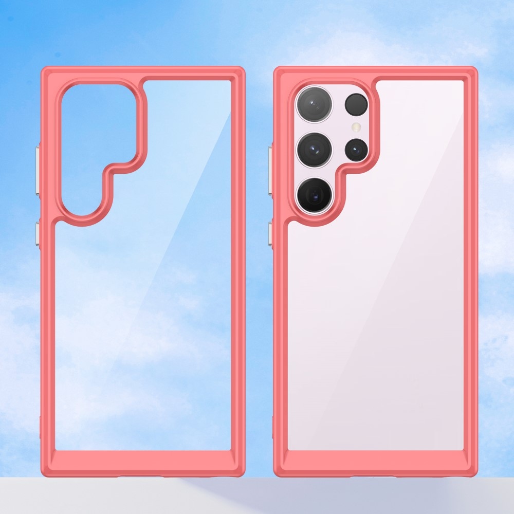 Gél tok kemény hátlappal Samsung Galaxy S24 Ultra készülékhez - piros