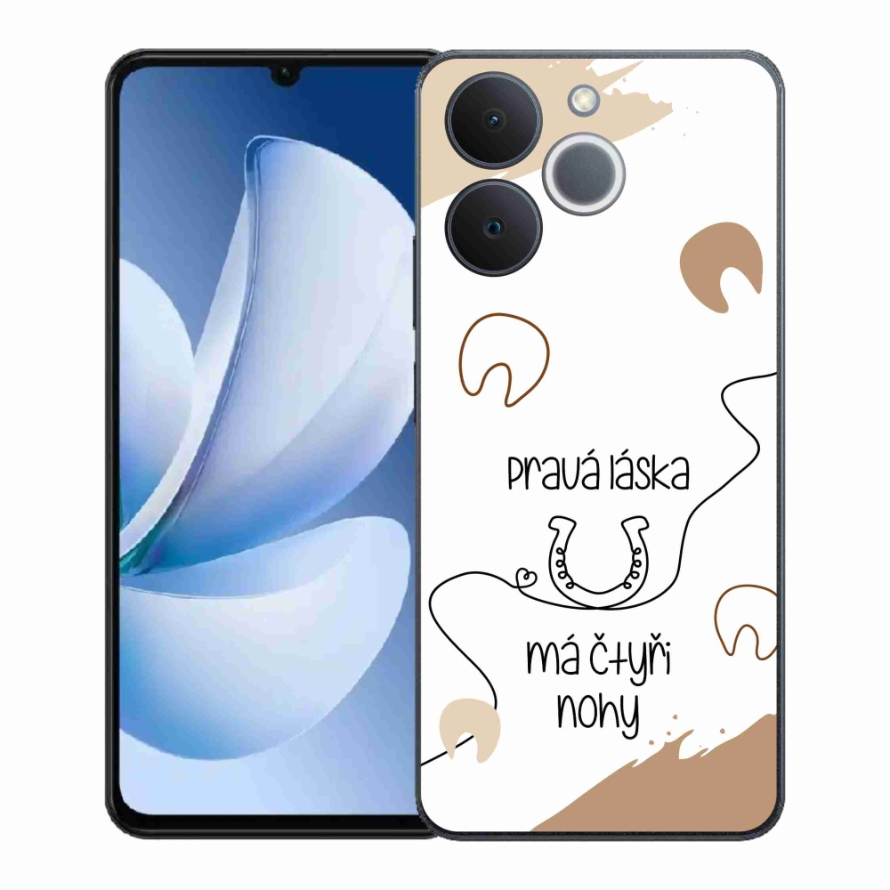 Zselés borító mmCase a Realme Note 70T készülékhez - ló motívum fehér háttérrel