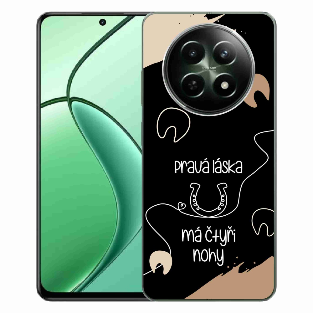 Gél borító mmCase a Realme 12 5G/12x 5G készülékhez - ló motívum fekete háttérrel