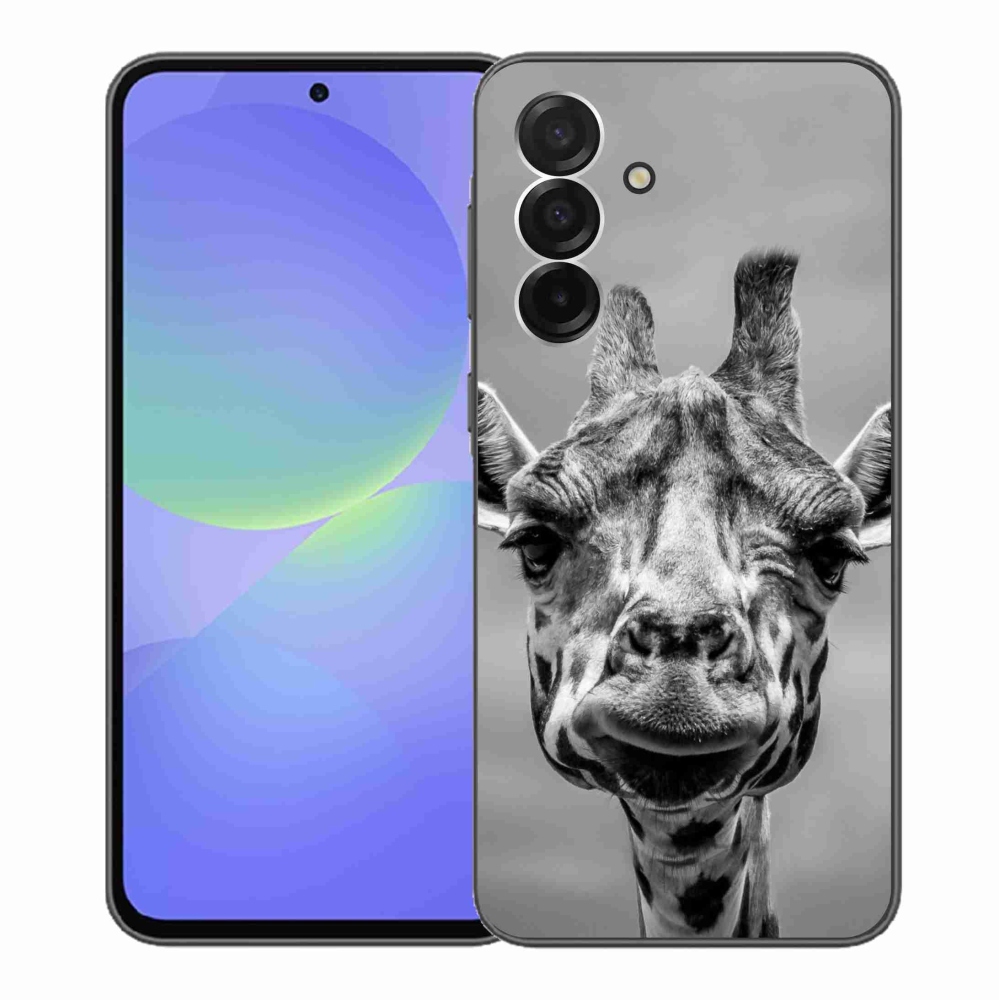 Zselés borítás mmCase Samsung Galaxy A36 5G - fekete-fehér zsiráfhoz