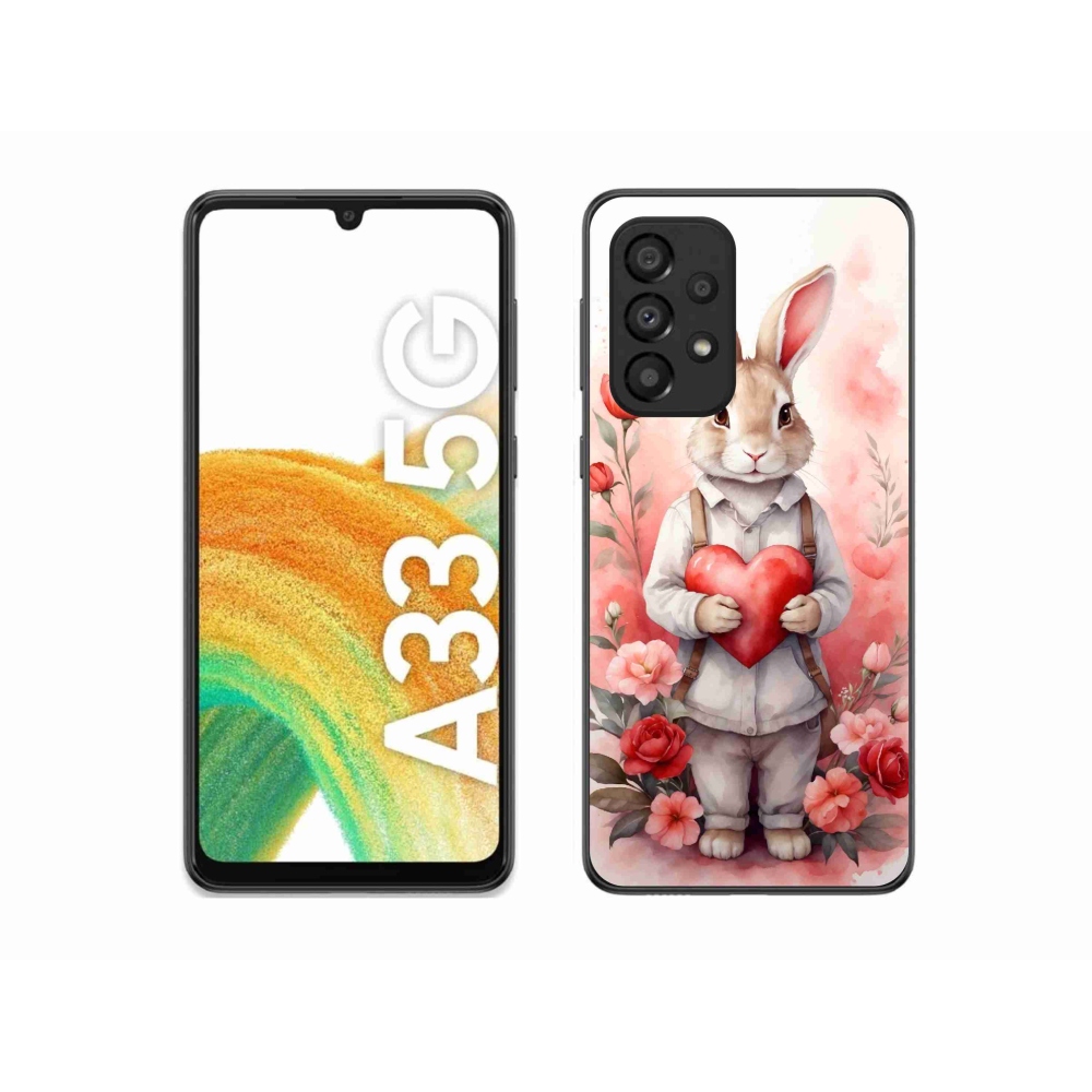 Zselés borítás mmCase Samsung Galaxy A33 5G - nyúl szívvel