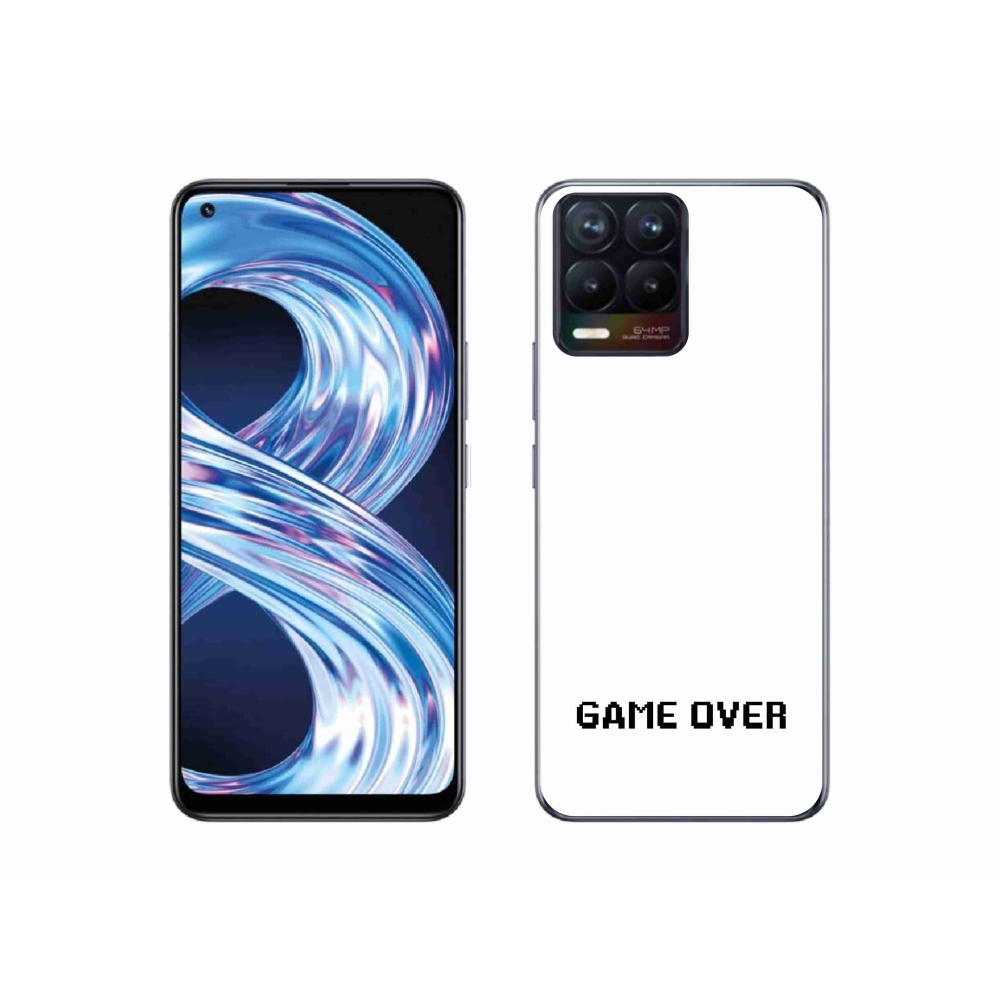 Gél borítás mmCase a Realme 8 4G-n - játék fehér háttérrel