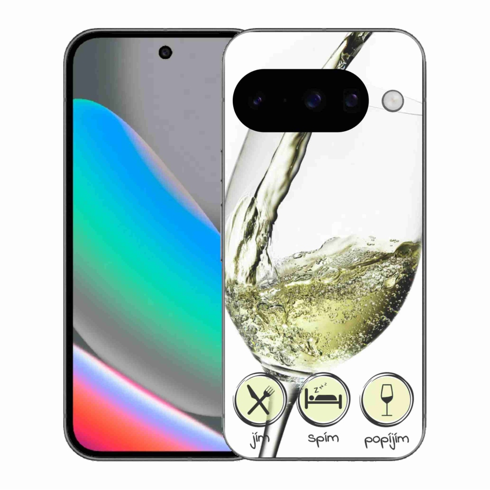 Gél borítás mmCase a Google Pixel 10 készülékhez - borospohár fehér