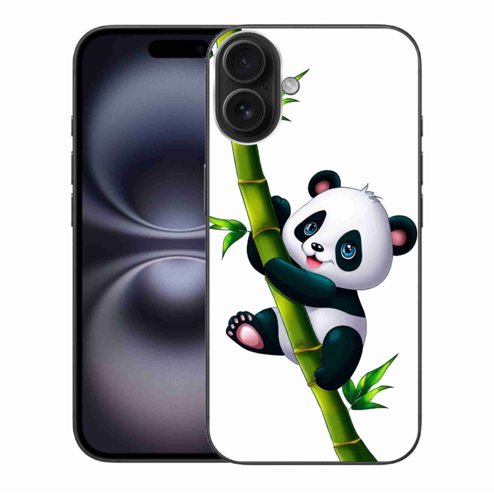Zselés borítás mmCase iPhone 16 Plus készülékhez - panda bambuszon