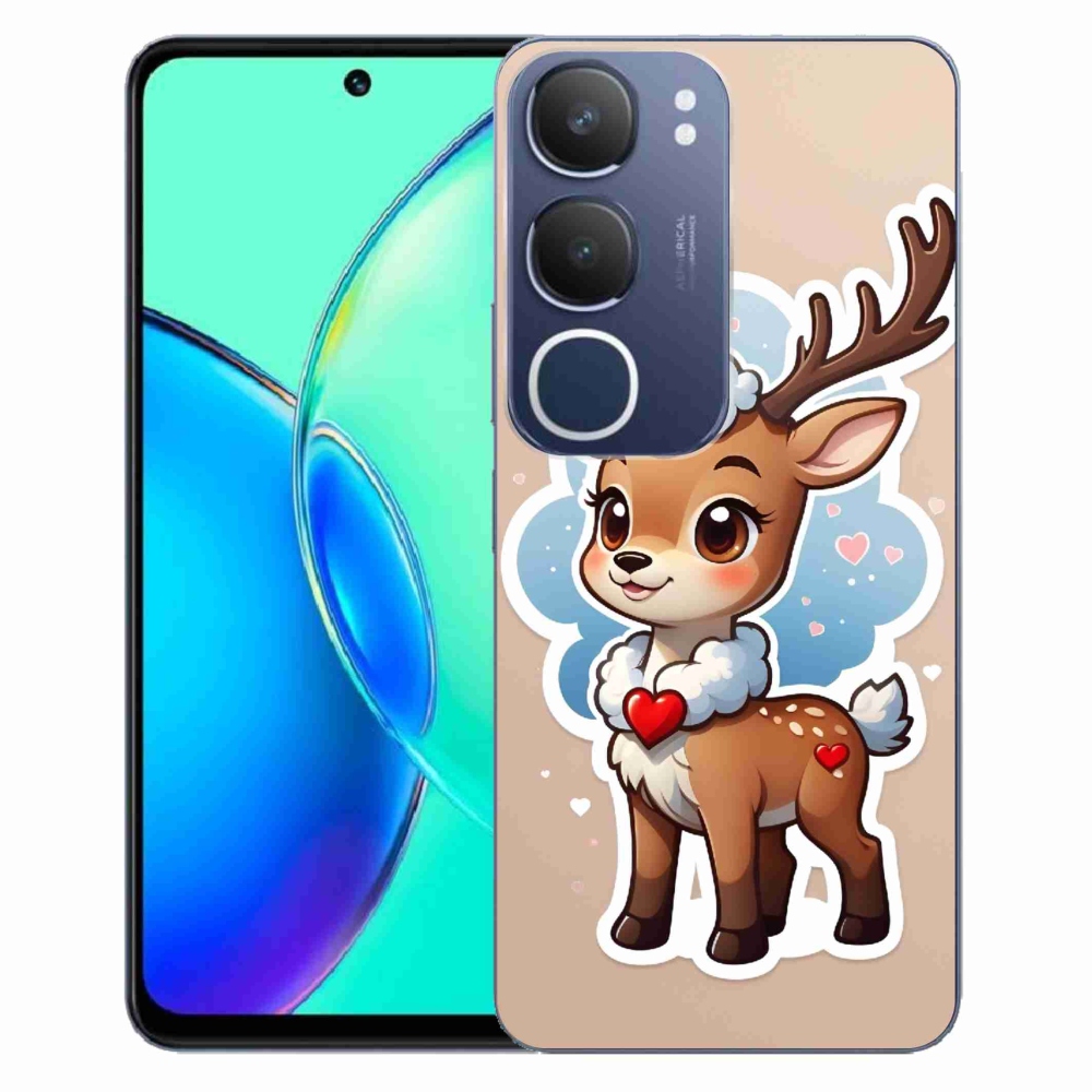 Gél borító mmCase a Vivo Y19s készülékhez - rajzfilm rénszarvas