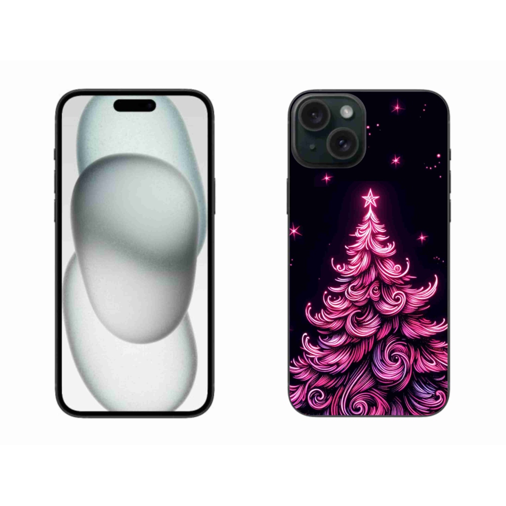 Gél borítás mmCase iPhone 15 Plus készülékhez - neon karácsonyfa 2