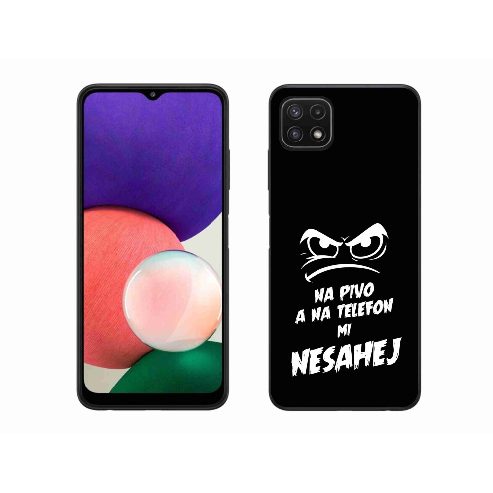 Gél borítás mmCase Samsung Galaxy A22 5G - sör motívum 2 fekete háttérrel