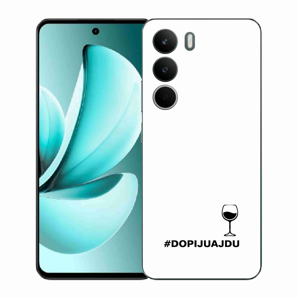 Gél borító mmCase a Realme C71 készülékhez - bor motívum fehér háttérrel