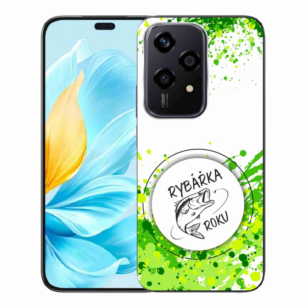 Zselés borító mmCase a Honor 200 Lite 5G számára - az év horgásza fehér háttérrel