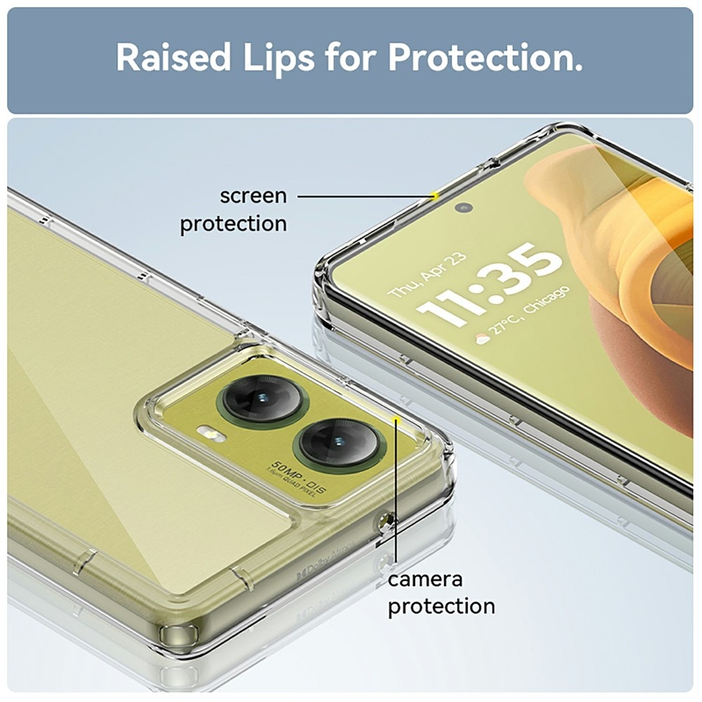 Gél tok kemény hátlappal a Motorola Moto G85 5G készülékhez - átlátszó