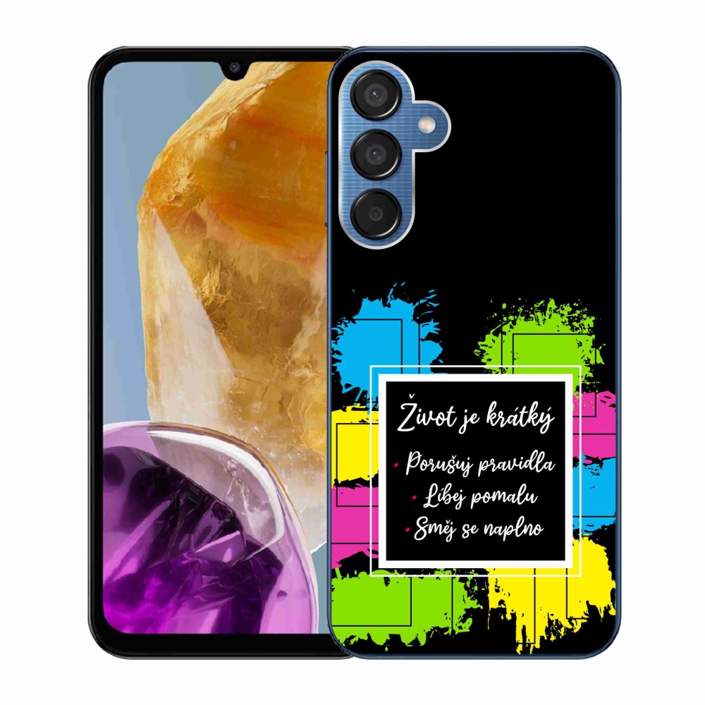 Gél borítás mmCase Samsung Galaxy M15 5G - idézet 5 fekete háttér