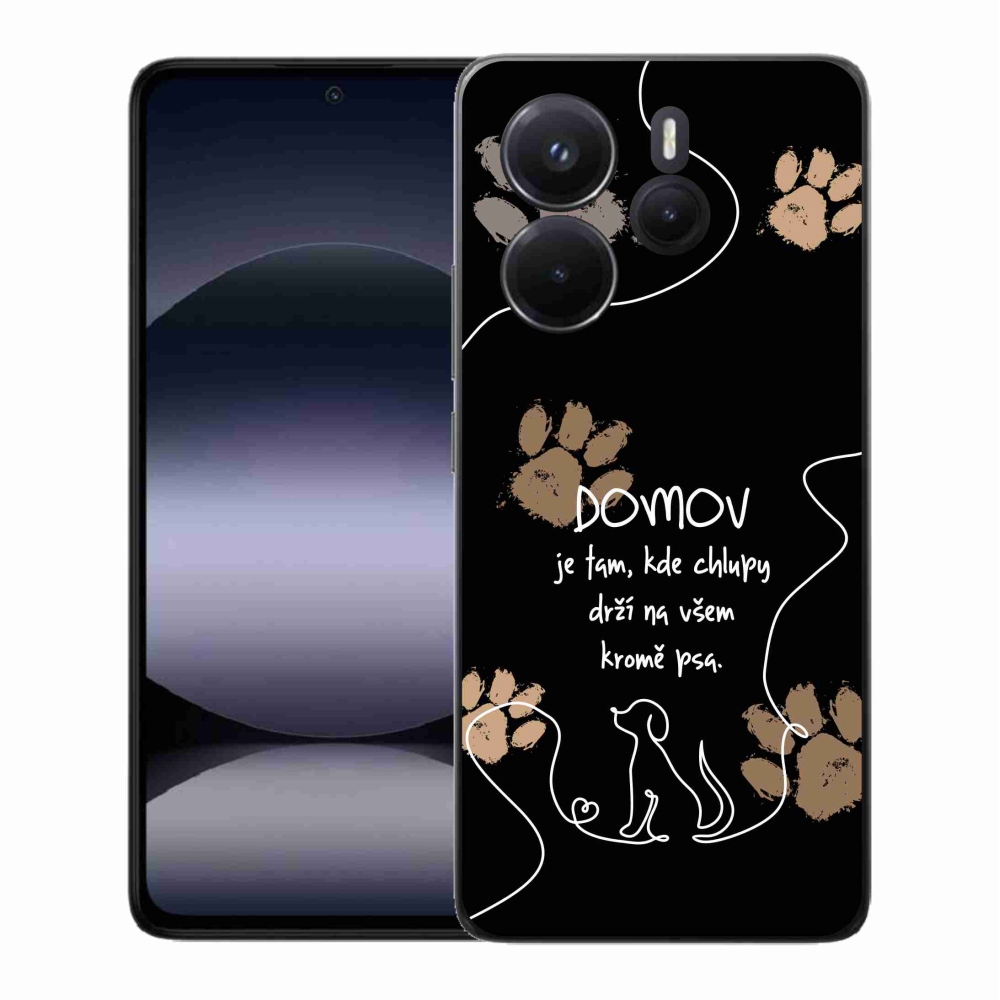 Gél borítás mmCase a Xiaomi Redmi Note 14-hez - kutya motívum fekete háttérrel