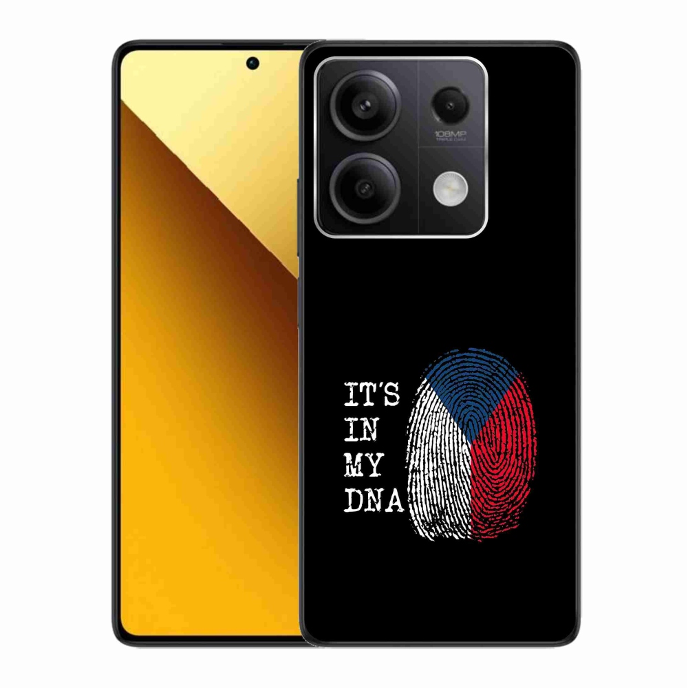 Gél borító mmCase a Xiaomi Redmi Note 13 5G - zászlós ujjlenyomat fekete háttérrel