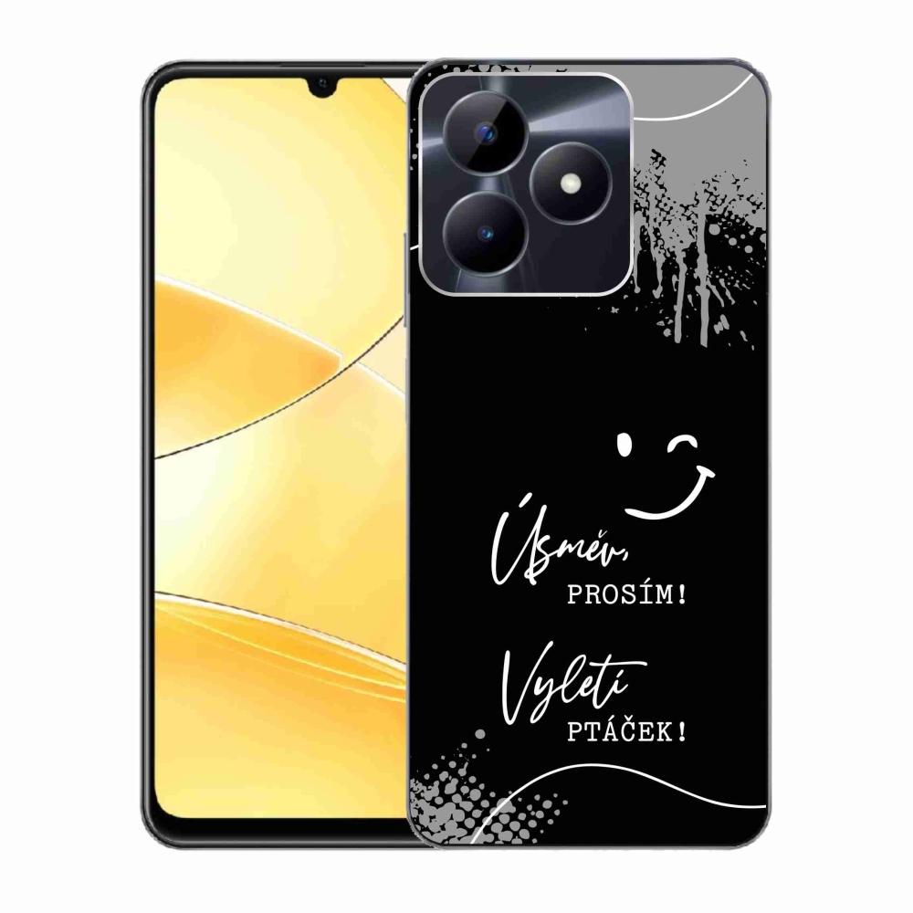 Gél borító mmCase a Realme C51/C53 készülékhez - vicces szöveg 4 fekete háttér
