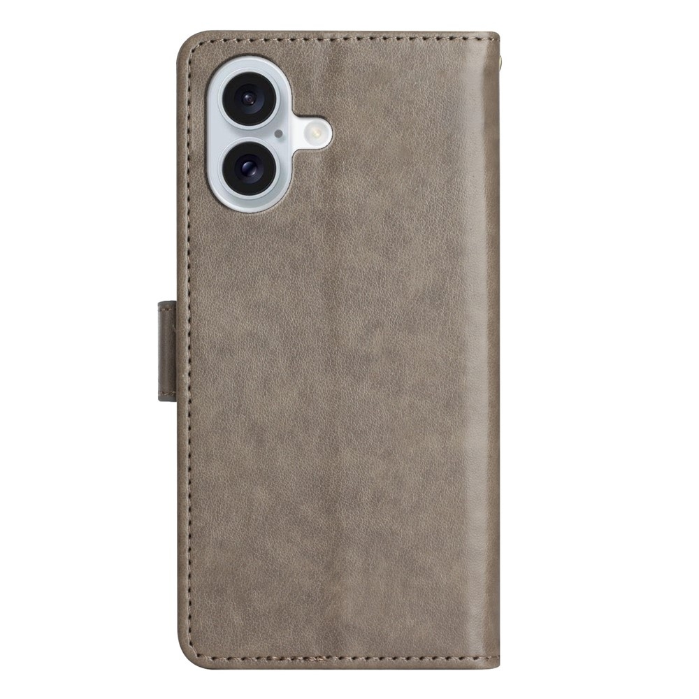 Virágok könyvtáska iPhone 17 készülékhez - szürke